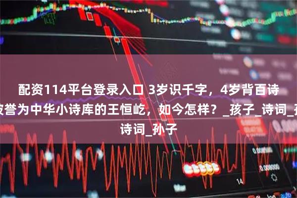 配资114平台登录入口 3岁识千字，4岁背百诗，被誉为中华小诗库的王恒屹，如今怎样？_孩子_诗词_孙子